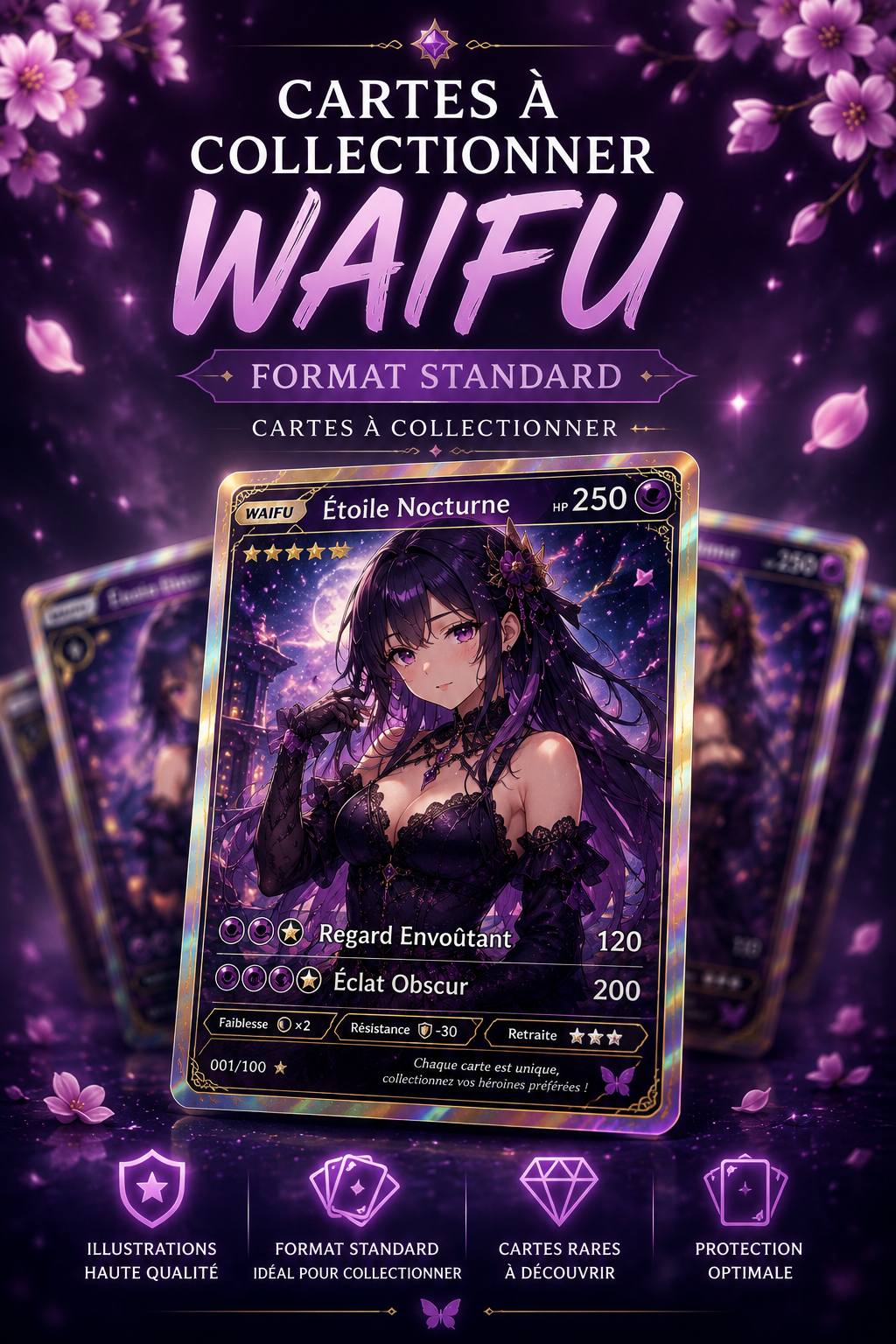 Carte à collectionner Waifu Format Standard ✨